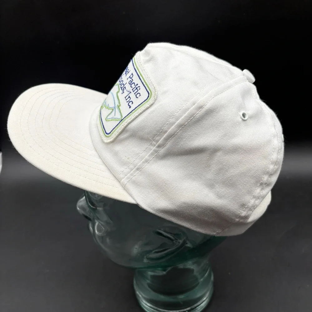 Vintage Great Pacific Seafoods Inc White Snapback Hat Patch Made in USA One Size